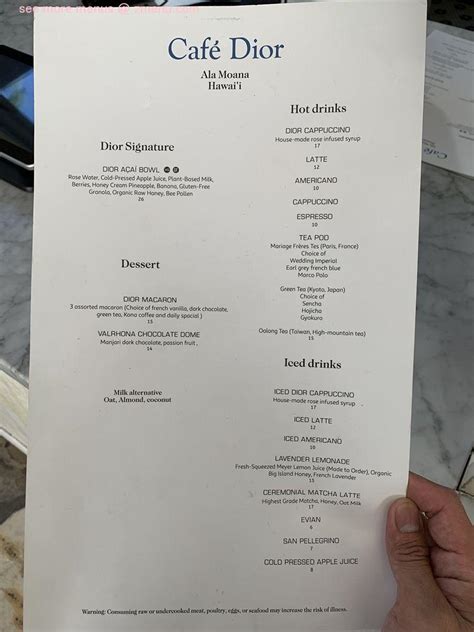 dior cafe honolulu|Dior cafe menu.